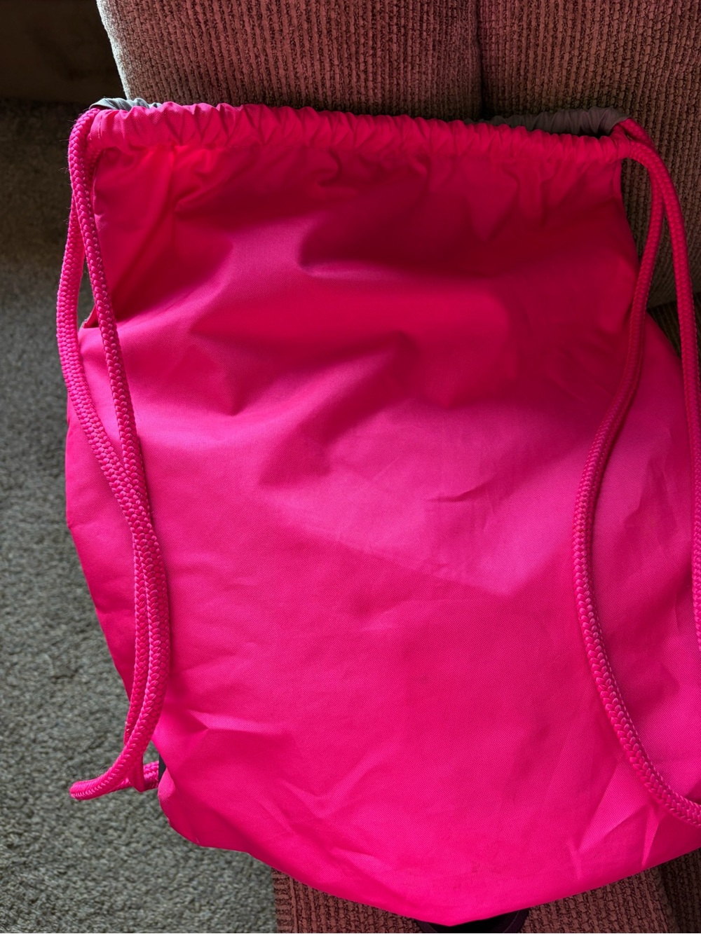adidas Pink and Gray Drawstring Backpack - Picture 5 of 6